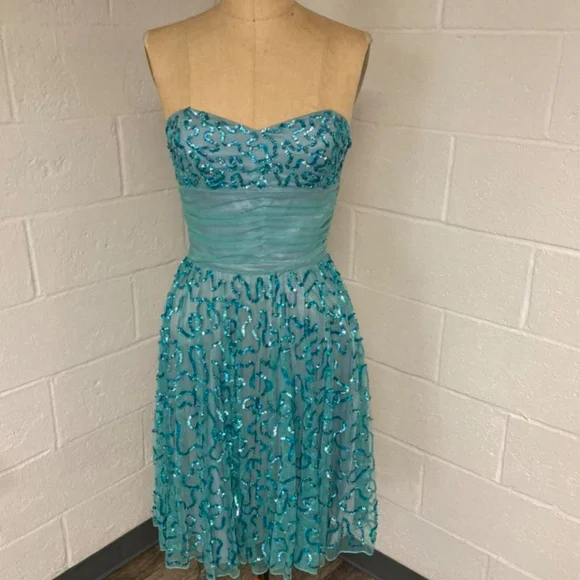 Betsey Johnson | Dresses | Light Blue Sequin Betsey Johnson Cocktail Dress  | Poshmark